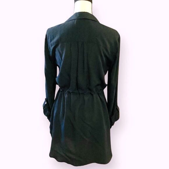 Anthropologie HD in Paris Carmina Women's Front Button Shirt Dress Black Small - Picture 5 of 9